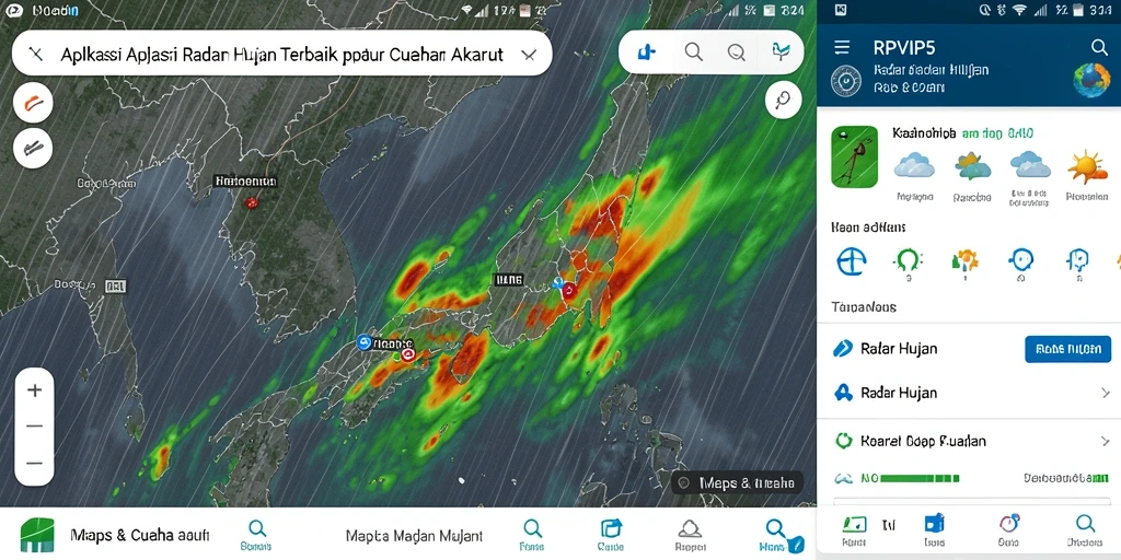 Antarmuka RPVIP5 menampilkan peta radar hujan yang informatif dan jelas.