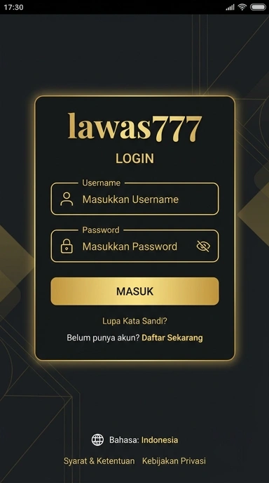 Tampilan halaman login lawas777
